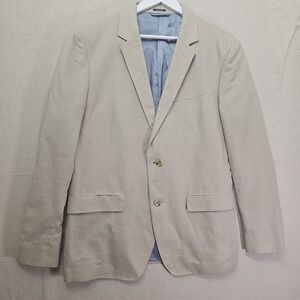 Bonobos Blazer Men's 42R Slim Fit Baird McNutt Irish Linen Cotton Cream 2 Button